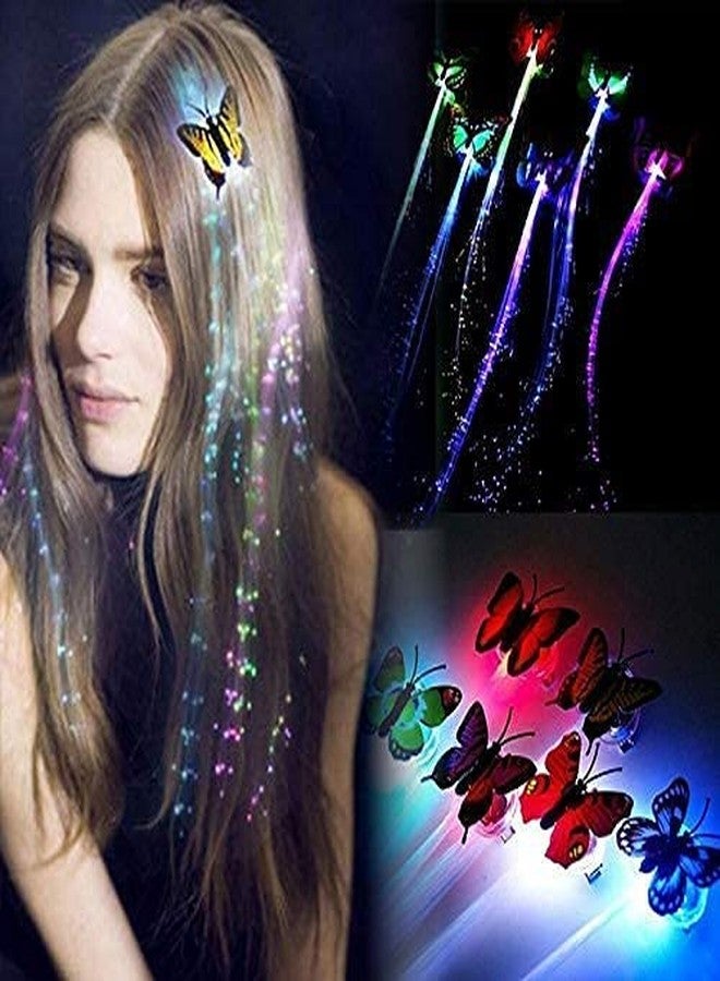 Swejos Flashing Butterfly Hair Braids | LED Colorful Butterfly Flash Hair Braid Lights | Multicolor Alligator Hair Clip For Girls And Women's (2) - Image 2